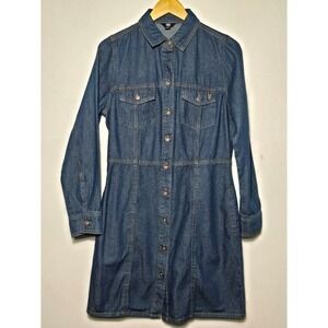 Frye Dark Blue Denim Shirt Dress